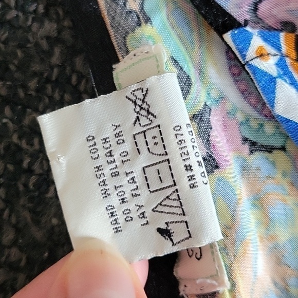 Flying Tomato Black Beach Multicolor Floral Hanky Rayon Hankerchief Strap Dress - Picture 4 of 9